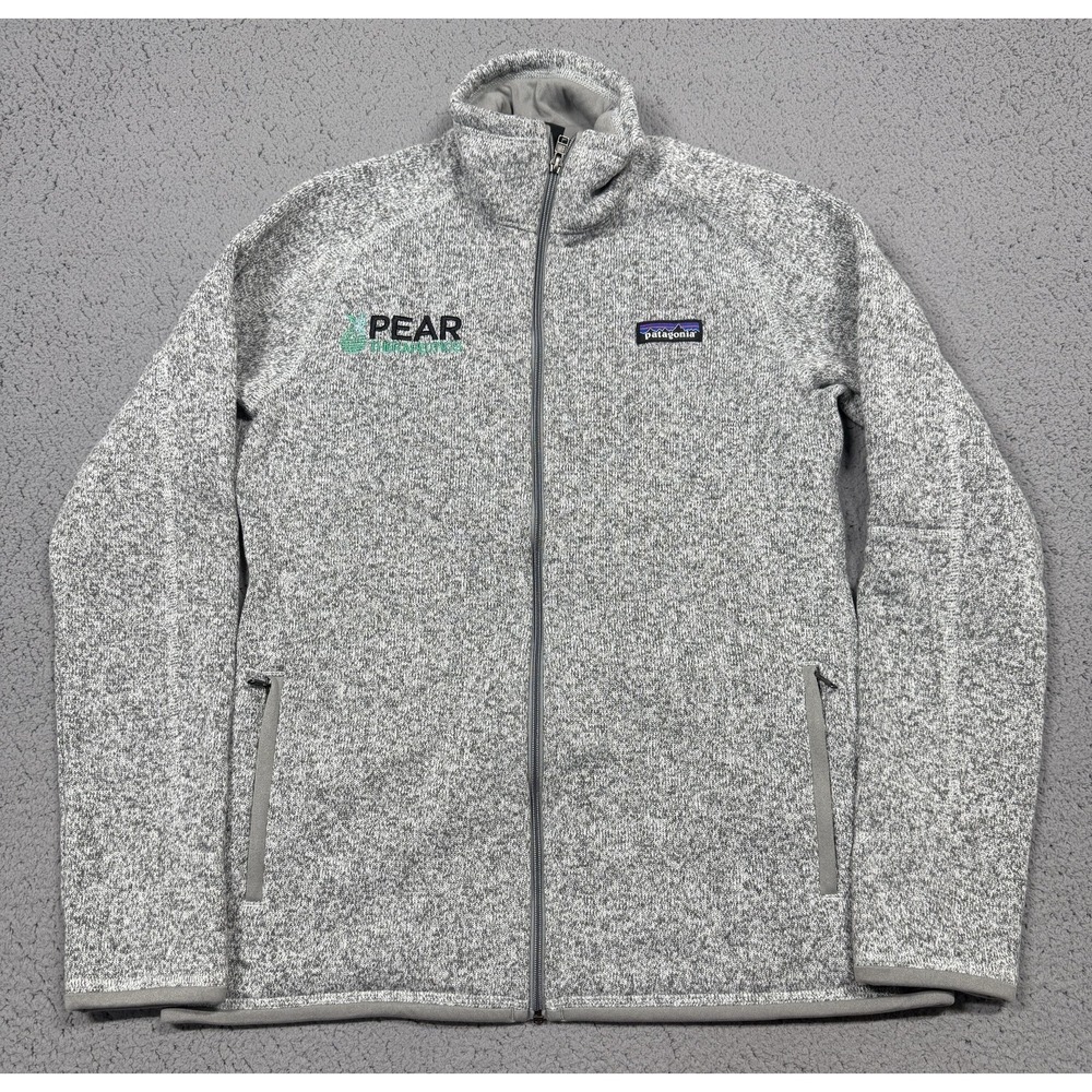 Patagonia Better Sweater Fleece Jacket Womens Medium Gray Full Zip Pear Logo
